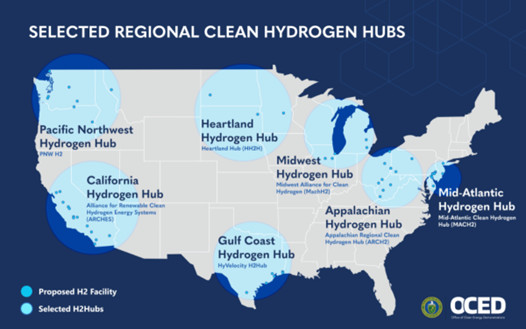Figure 3. U.S. Department of Energy, “Regional Clean Hydrogen Hubs Selections for Award Negotiations,” October 2023.
